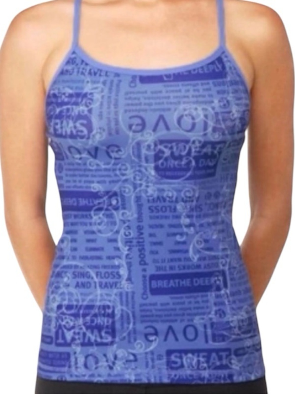 lululemon Power Y Manifesto Blue Printed Tank Athletic